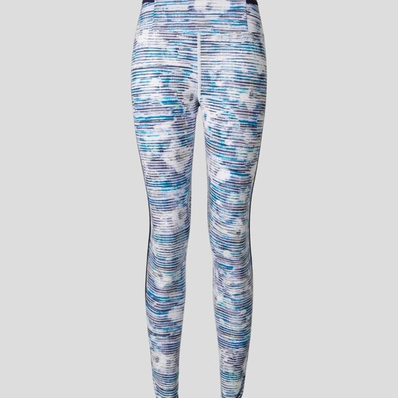 Lululemon Real Quick Tight Blurry Belle Multi / Hero Blue Athletic Crop Leggings - Picture 5 of 14